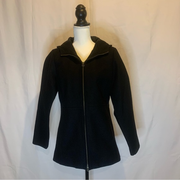 Old Navy Front Zip Recycled Wool Hooded Coat with Pockets Size Small - Picture 9 of 9